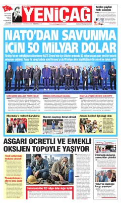 Yeniçağ Gazetesi Manşetleri