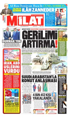 Milat Gazetesi Manşetleri