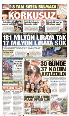 Korkusuz Gazetesi Manşetleri