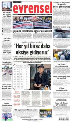 Evrensel Gazetesi Manşetleri