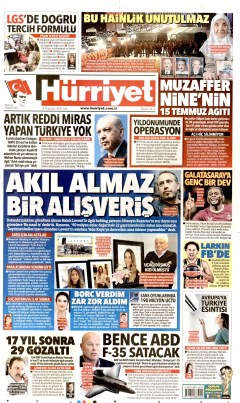 Hürriyet Gazetesi Manşetleri
