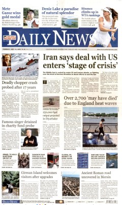 Hürriyet Daily News Gazetesi Manşetleri