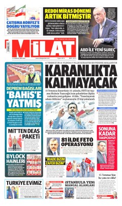 Milat Gazetesi Manşetleri