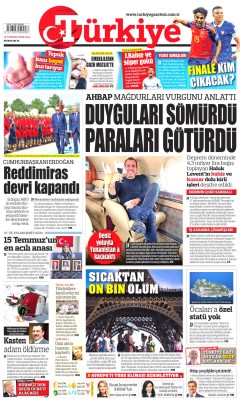 Türkiye Gazetesi Gazetesi Manşetleri