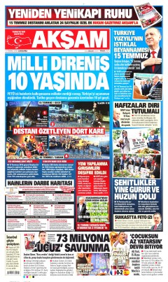 Akşam Gazetesi Manşetleri