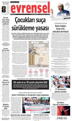 Evrensel Gazetesi Manşetleri