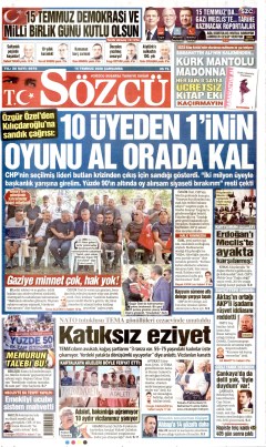 Sözcü Gazetesi Manşetleri