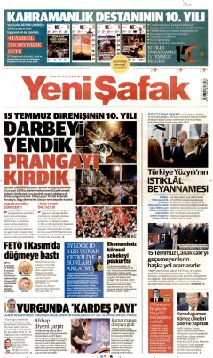 Yeni Şafak Gazetesi Manşetleri