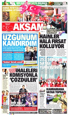 Akşam Gazetesi Manşetleri