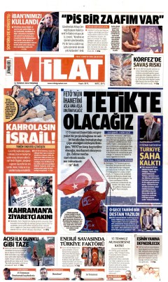 Milat Gazetesi Manşetleri