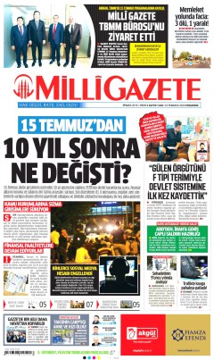 Milli Gazete Gazetesi Manşetleri