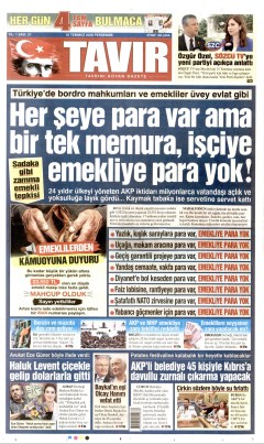 Tavır Gazetesi Gazetesi Manşetleri