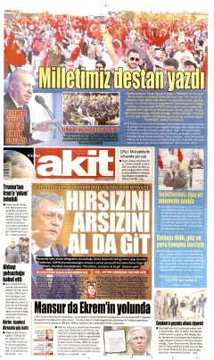 Yeni Akit Gazetesi Manşetleri
