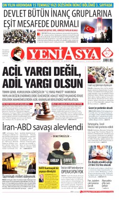 Yeni Asya Gazetesi Manşetleri