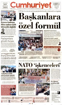 Cumhuriyet Gazetesi Manşetleri