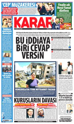 Karar Gazetesi Manşetleri