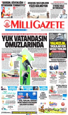 Milli Gazete Gazetesi Manşetleri