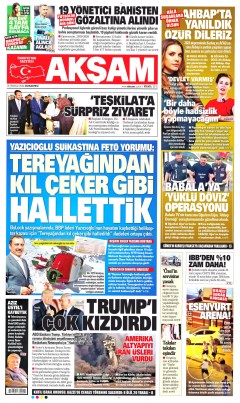 Akşam Gazetesi Manşetleri