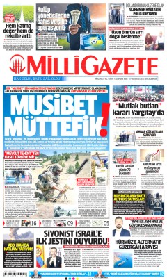 Milli Gazete Gazetesi Manşetleri