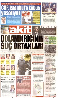 Yeni Akit Gazetesi Manşetleri