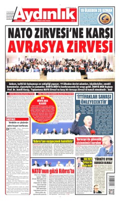 Aydınlık Gazetesi Gazetesi Manşetleri