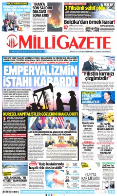Milli Gazete Gazetesi Manşetleri