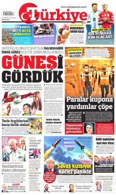 Türkiye Gazetesi Gazetesi Manşetleri