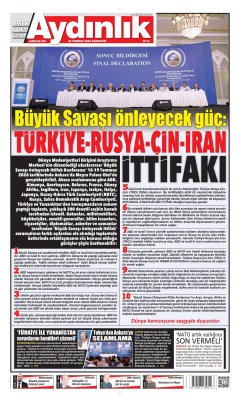 Aydınlık Gazetesi Gazetesi Manşetleri