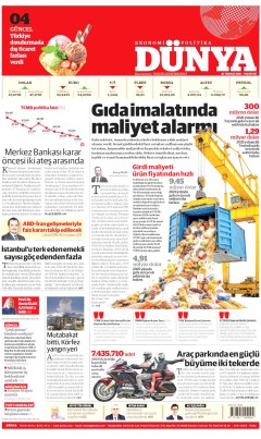 Dünya Gazetesi Manşetleri
