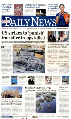 Hürriyet Daily News Gazetesi Manşetleri