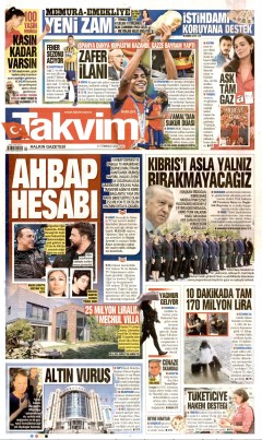 Takvim Gazetesi Manşetleri