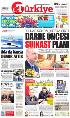 Türkiye Gazetesi Gazetesi Manşetleri