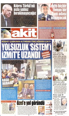 Yeni Akit Gazetesi Manşetleri