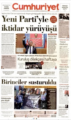 Cumhuriyet Gazetesi Manşetleri
