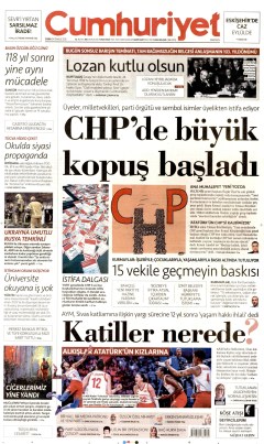 Cumhuriyet Gazetesi Manşetleri