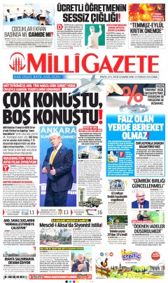 Milli Gazete Gazetesi Manşetleri