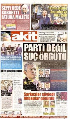 Yeni Akit Gazetesi Manşetleri