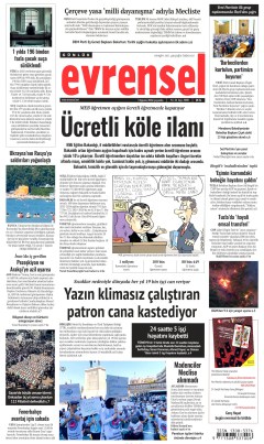 Evrensel Gazetesi Manşetleri