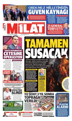Milat Gazetesi Manşetleri