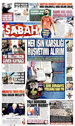 Sabah Gazetesi Manşetleri