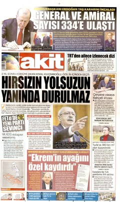 Yeni Akit Gazetesi Manşetleri
