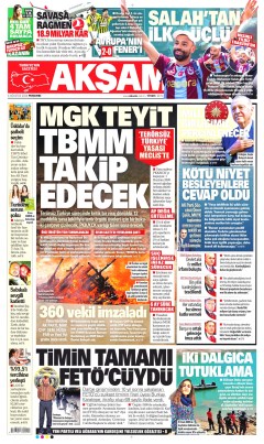 Akşam Gazetesi Manşetleri