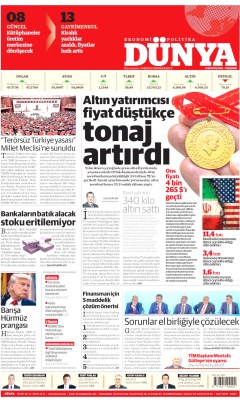 Dünya Gazetesi Manşetleri
