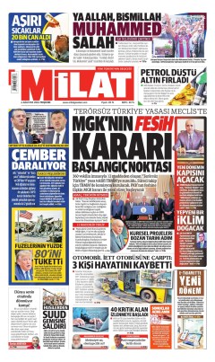 Milat Gazetesi Manşetleri