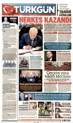 Türkgün Gazetesi Manşetleri