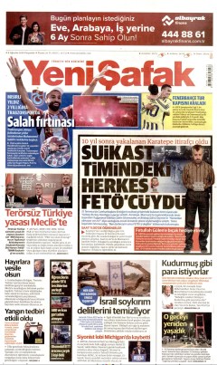 Yeni Şafak Gazetesi Manşetleri