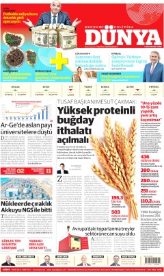 Dünya Gazetesi Manşetleri