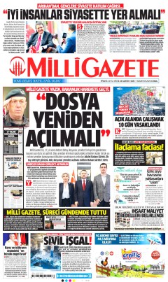 Milli Gazete Gazetesi Manşetleri