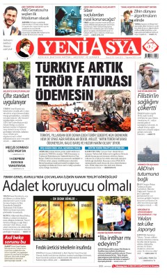 Yeni Asya Gazetesi Manşetleri