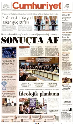 Cumhuriyet Gazetesi Manşetleri